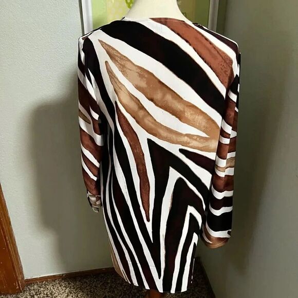 NWT ZOZO Adjustable sleeves Open Cardigan Size Small Cream, Brown & Tan #MSCC1 - Picture 5 of 5